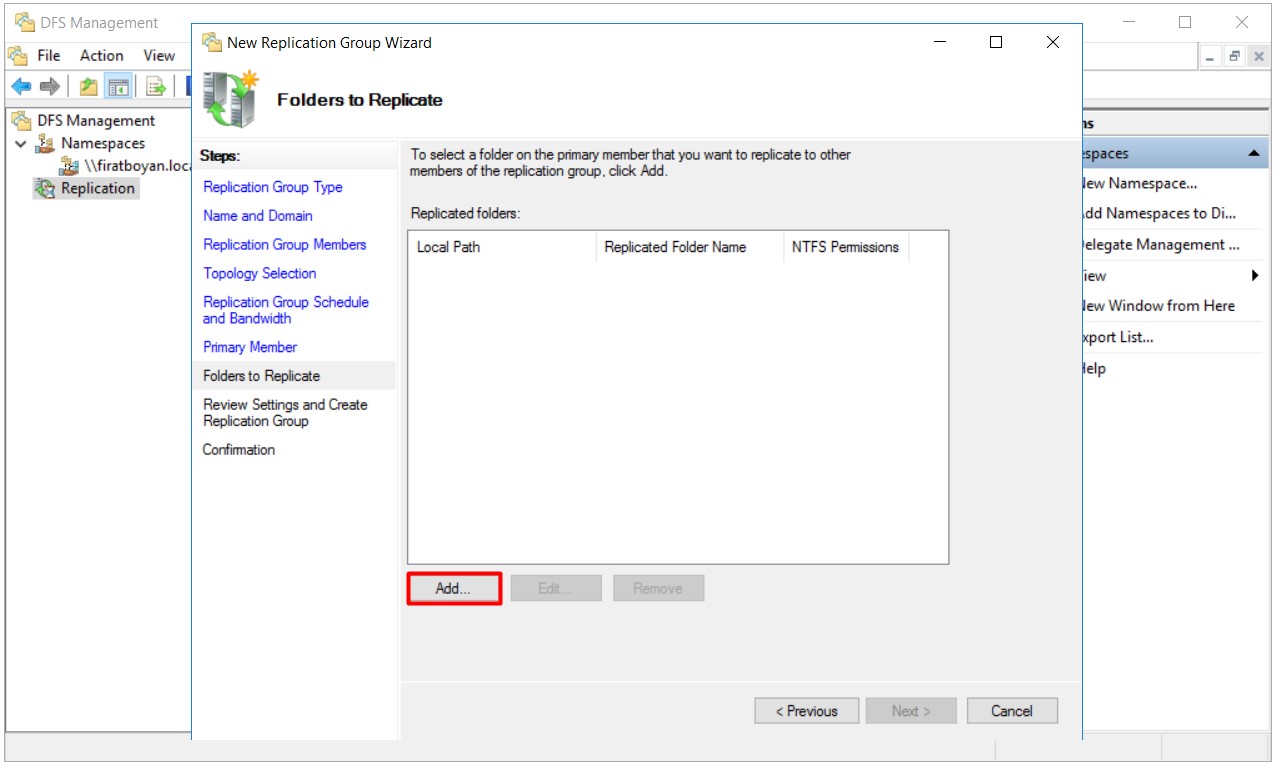 DFS High Availability Configuration