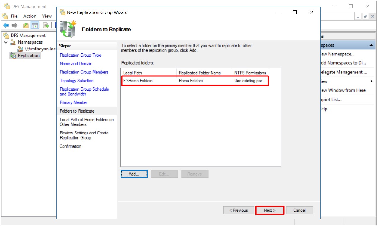 DFS High Availability Configuration