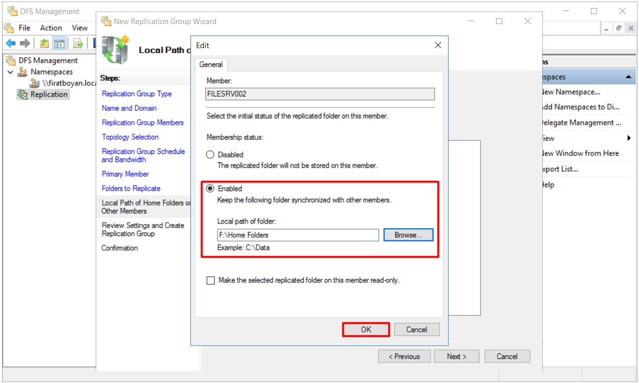 DFS High Availability Configuration