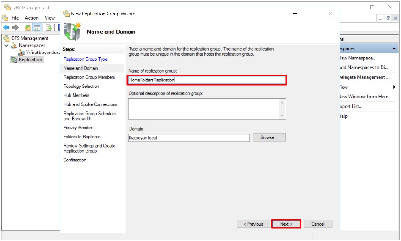 DFS High Availability Configuration