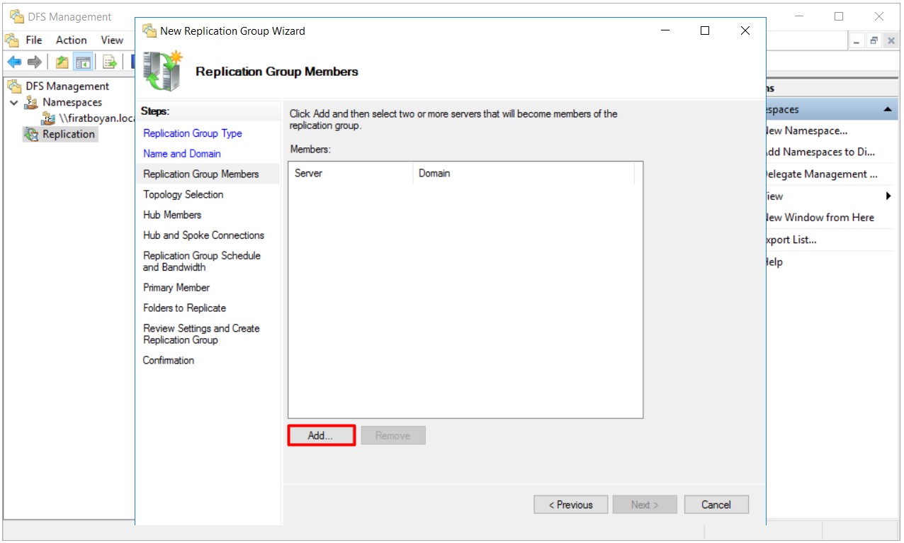 DFS High Availability Configuration