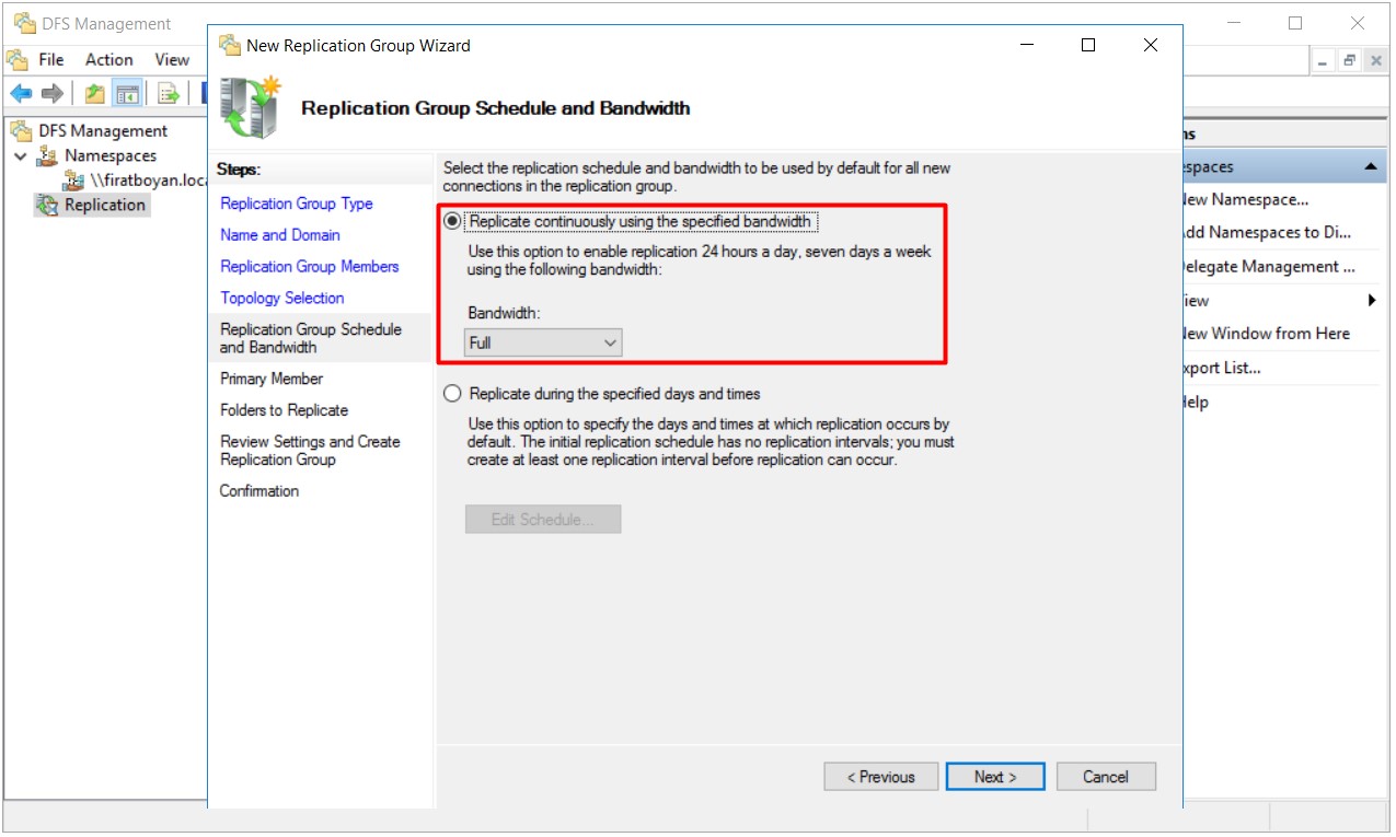 DFS High Availability Configuration