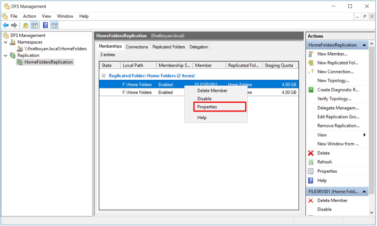 DFS High Availability Configuration