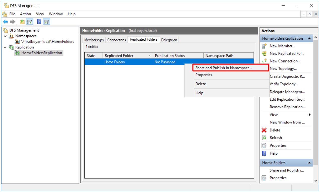 DFS High Availability Configuration