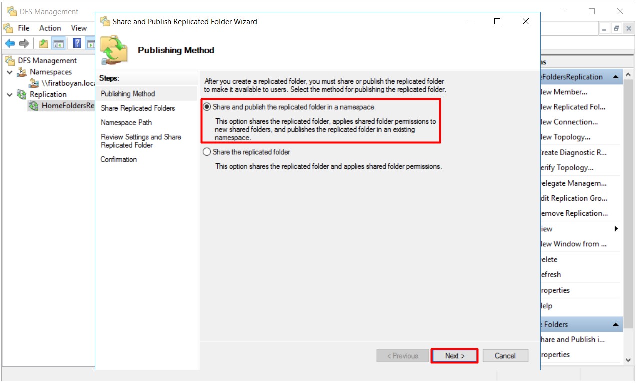 DFS High Availability Configuration