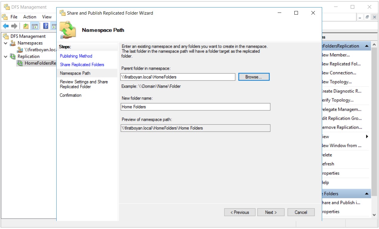 DFS High Availability Configuration