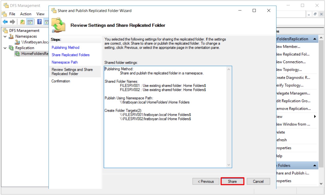 DFS High Availability Configuration