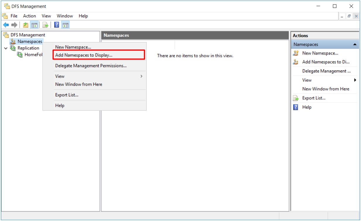 DFS High Availability Configuration