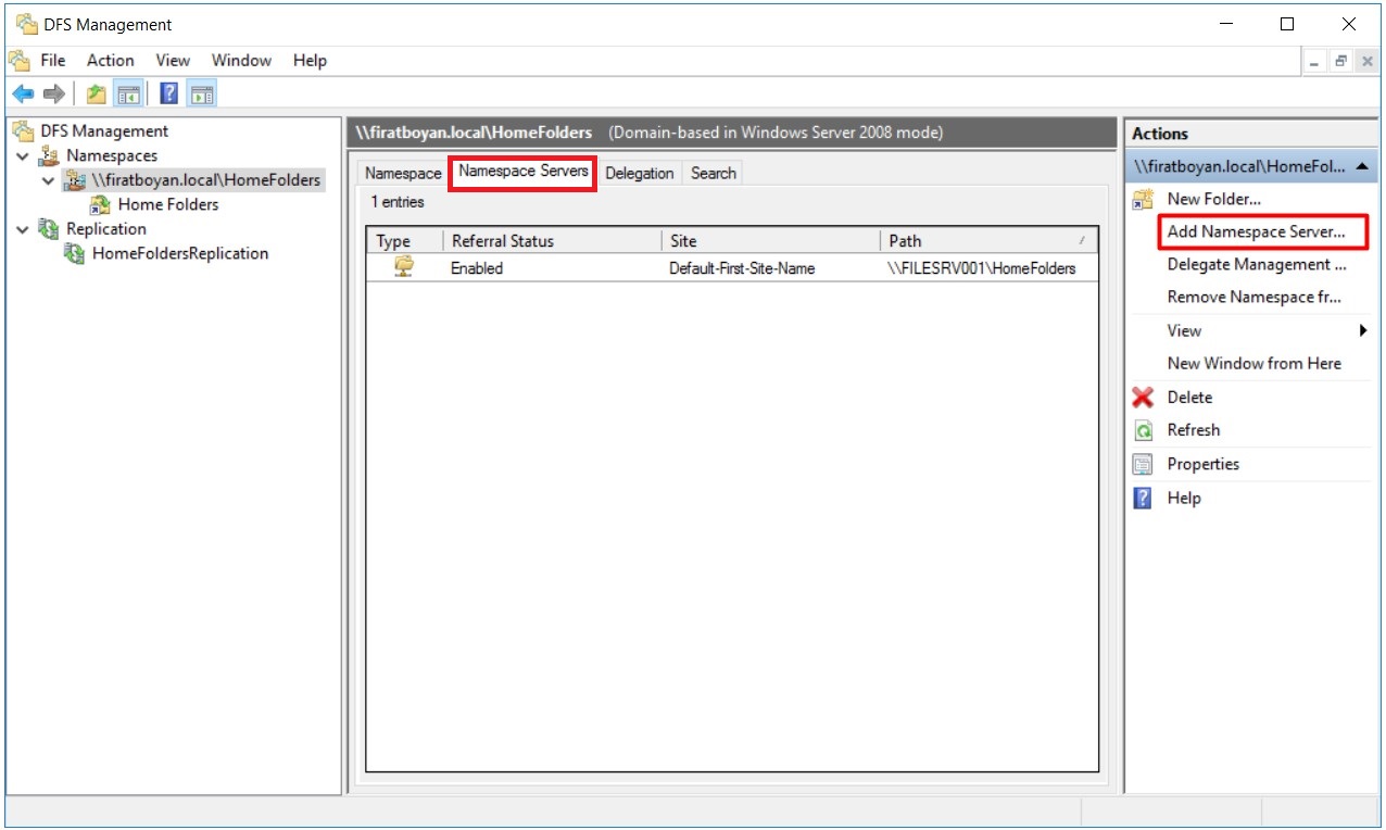 DFS High Availability Configuration