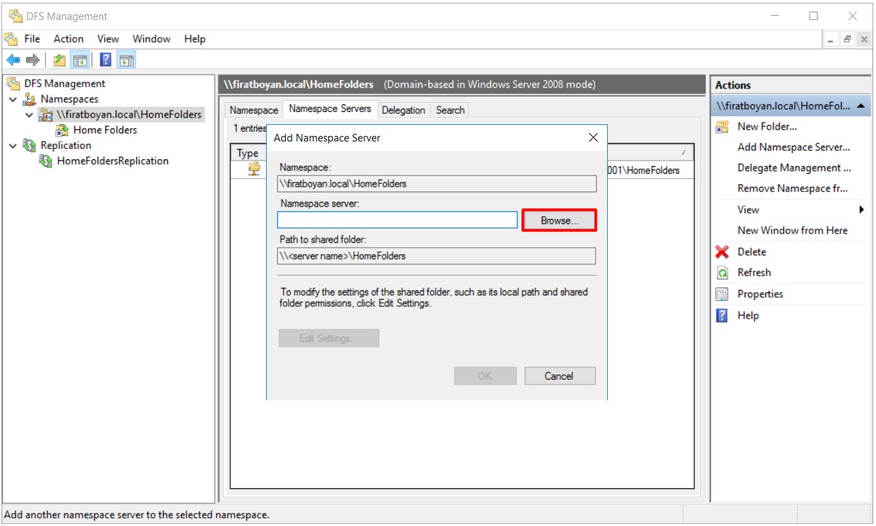 DFS High Availability Configuration