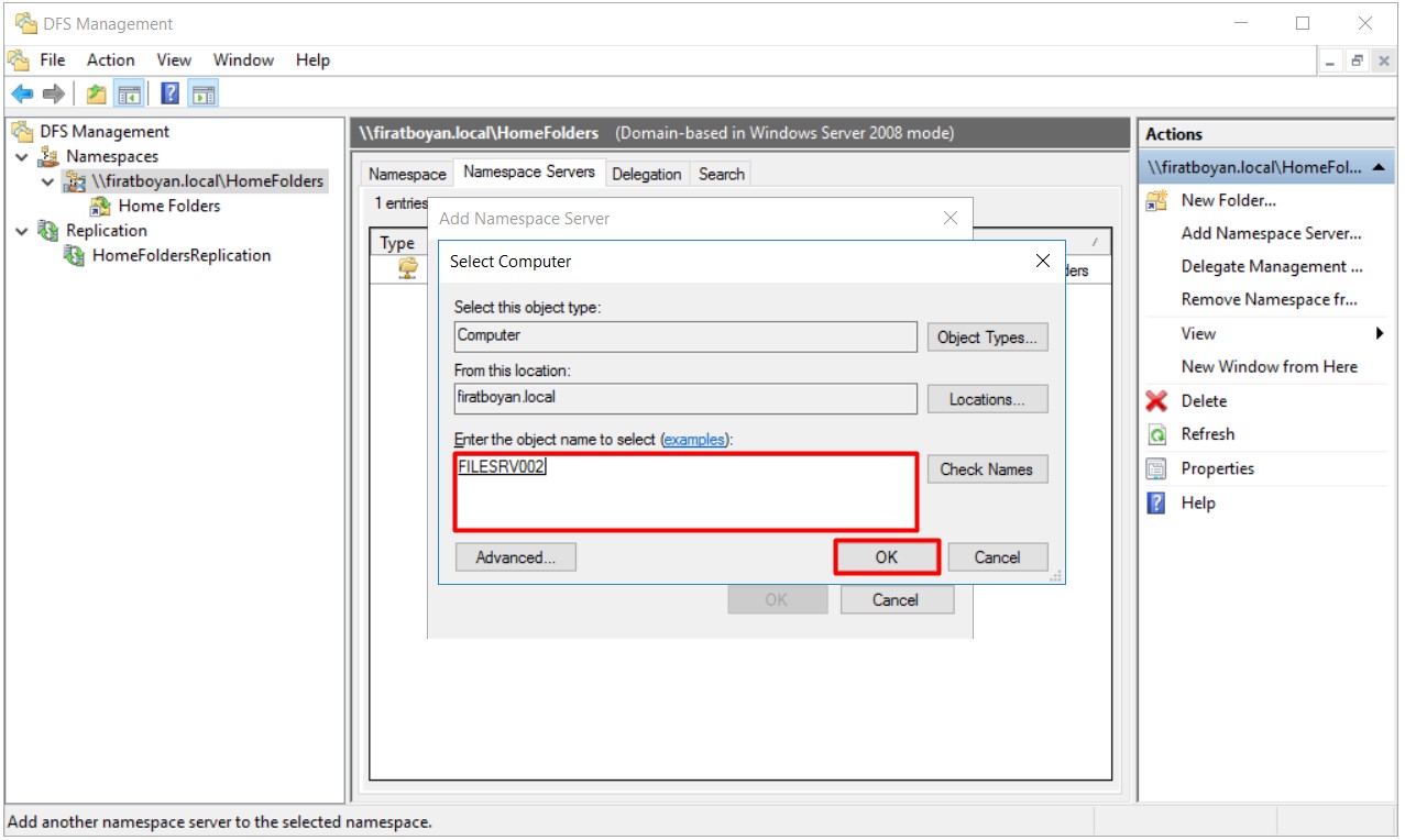 DFS High Availability Configuration