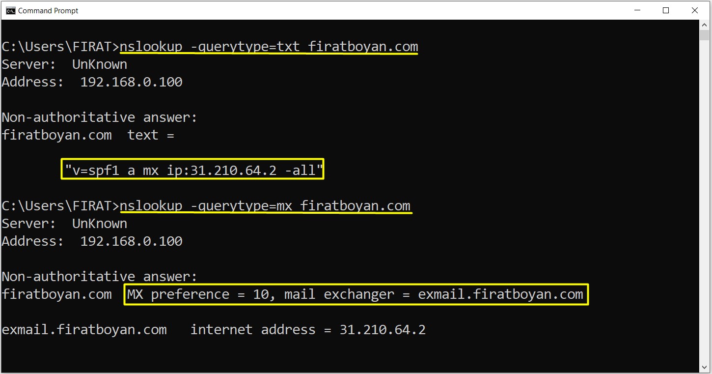 Exchange Server DNS Kayıtları